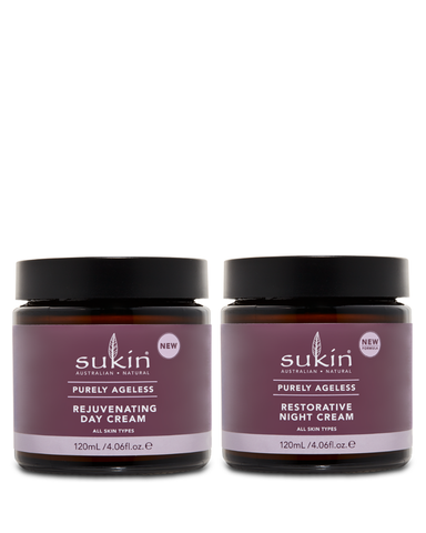 [HSD 2027] Combo Kem Dưỡng Ngày & Kem Dưỡng Đêm Chống Lão Hóa Chuyên Sâu Sukin Purely Ageless 120ml